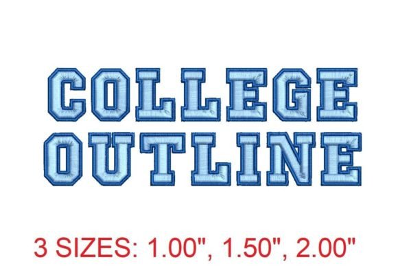 College Outline Embroidery Font: A Smart Choice for Etsy Sellers