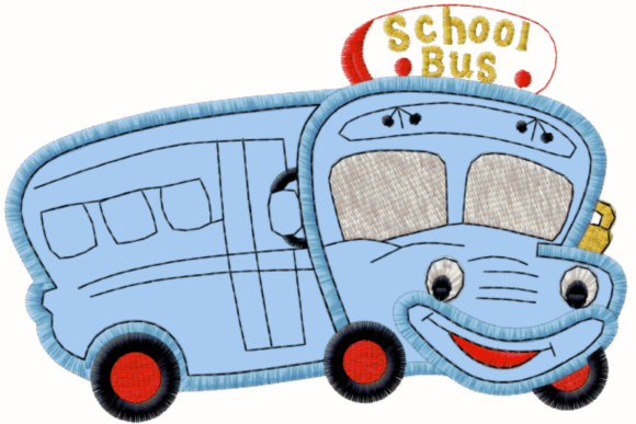 Cute Bus School: A Playful Embroidery Design for Small Business Merch
