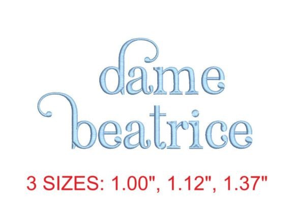 Evaluating Dame Beatrice Embroidery Font for Boutique Sweatshirts