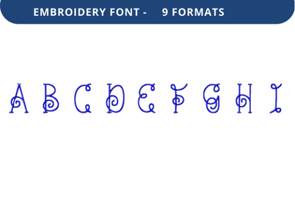 Evaluating Vine Nouveau Font a to I for Real Embroidery Projects