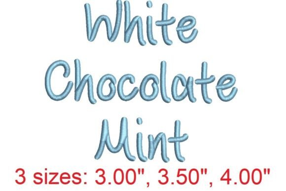 White Chocolate Mint Embroidery Font: A Sweet Addition to Holiday & Seasonal Projects